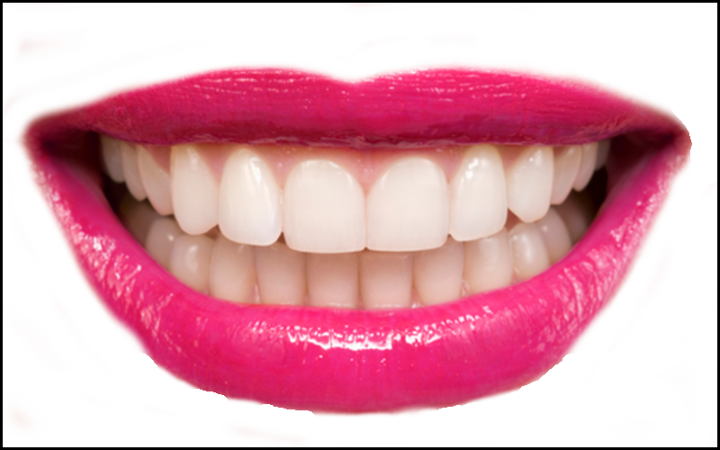 smile with white healthy teeth