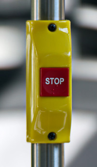 stop button on a bus