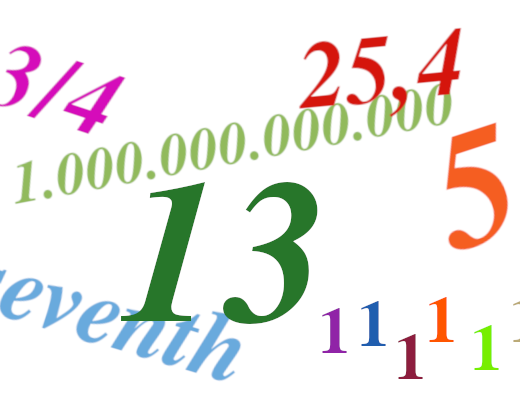 Various number that can be expressed in German
